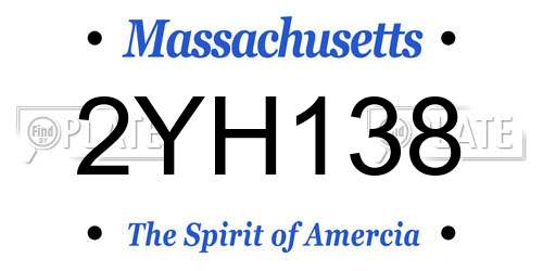 2YH138 Massachusetts License Plate