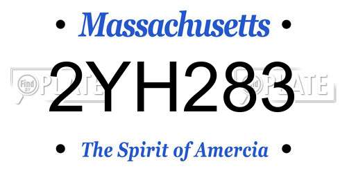 2YH283 Massachusetts License Plate