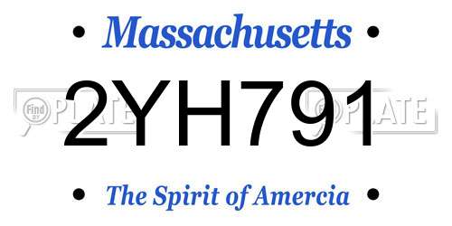 2YH791 Massachusetts License Plate