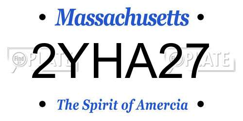 2YHA27 Massachusetts License Plate