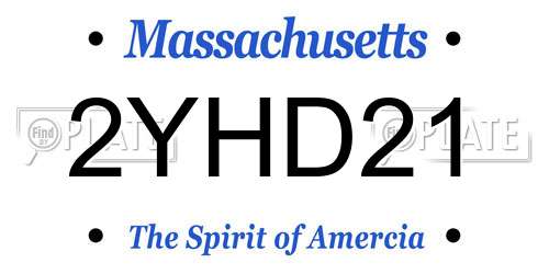 2YHD21 Massachusetts License Plate