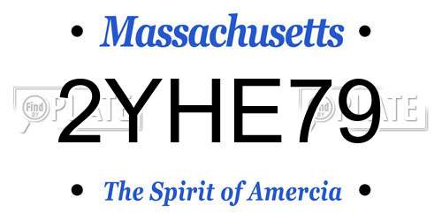 2YHE79 Massachusetts License Plate