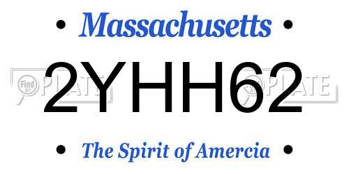 2YHH62 Massachusetts License Plate