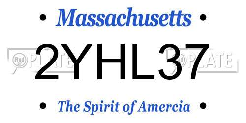 2YHL37 Massachusetts License Plate