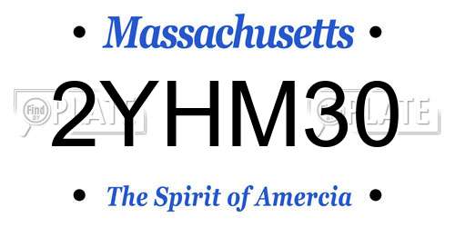2YHM30 Massachusetts License Plate