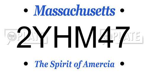 2YHM47 Massachusetts License Plate