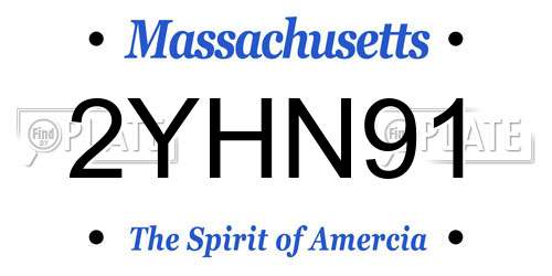 2YHN91 Massachusetts License Plate