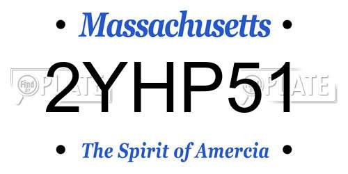 2YHP51 Massachusetts License Plate