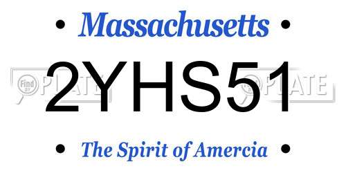 2YHS51 Massachusetts License Plate