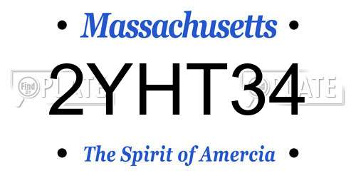 2YHT34 Massachusetts License Plate