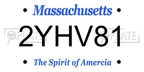 2YHV81 Massachusetts License Plate