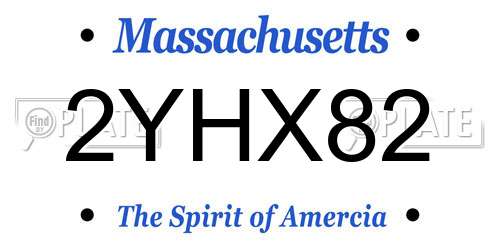 2YHX82 Massachusetts License Plate