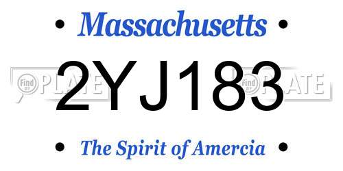 2YJ183 Massachusetts License Plate