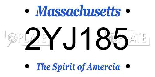 2YJ185 Massachusetts License Plate