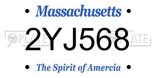 2YJ568 Massachusetts License Plate