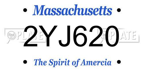 2YJ620 Massachusetts License Plate