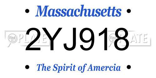2YJ918 Massachusetts License Plate