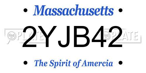 2YJB42 Massachusetts License Plate