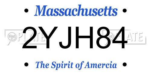 2YJH84 Massachusetts License Plate
