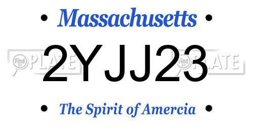 2YJJ23 Massachusetts License Plate