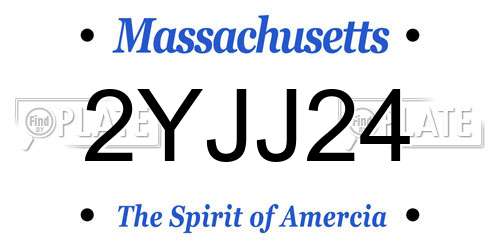 2YJJ24 Massachusetts License Plate