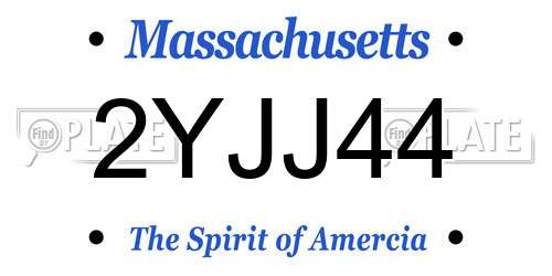 2YJJ44 Massachusetts License Plate
