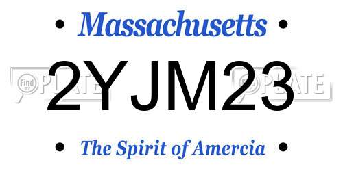 2YJM23 Massachusetts License Plate
