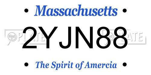 2YJN88 Massachusetts License Plate