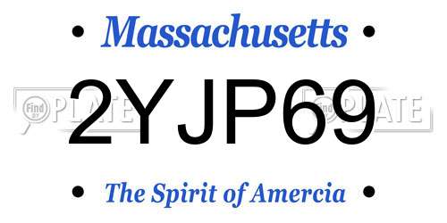 2YJP69 Massachusetts License Plate