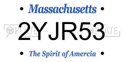 2YJR53 Massachusetts License Plate