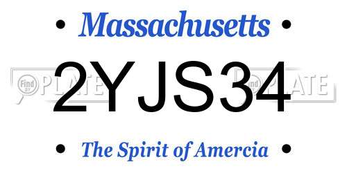 2YJS34 Massachusetts License Plate