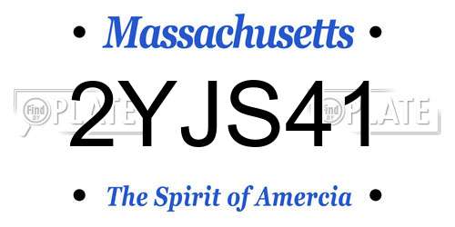 2YJS41 Massachusetts License Plate