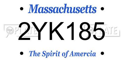 2YK185 Massachusetts License Plate