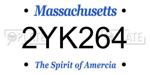 2YK264 Massachusetts License Plate