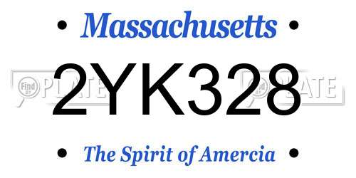 2YK328 Massachusetts License Plate