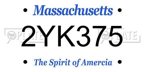 2YK375 Massachusetts License Plate