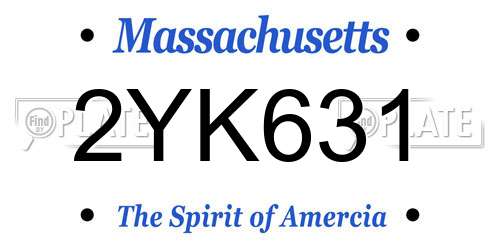 2YK631 Massachusetts License Plate