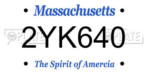 2YK640 Massachusetts License Plate