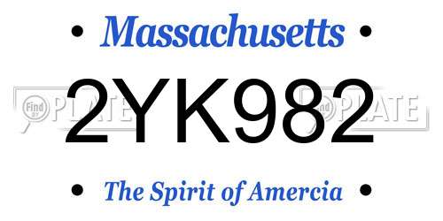 2YK982 Massachusetts License Plate