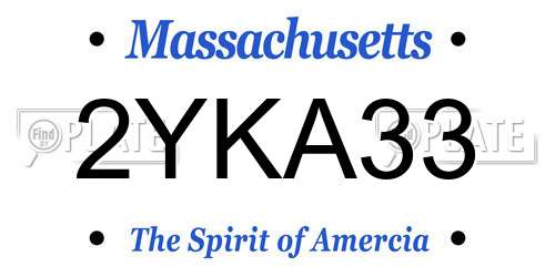 2YKA33 Massachusetts License Plate