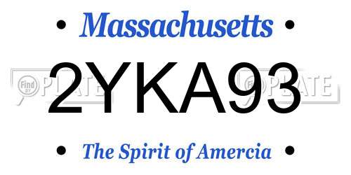 2YKA93 Massachusetts License Plate