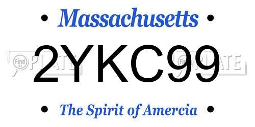 2YKC99 Massachusetts License Plate