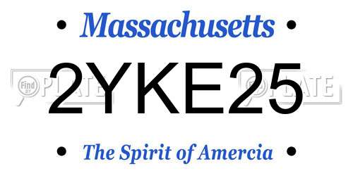 2YKE25 Massachusetts License Plate