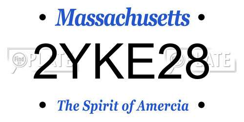 2YKE28 Massachusetts License Plate