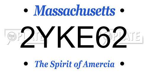 2YKE62 Massachusetts License Plate