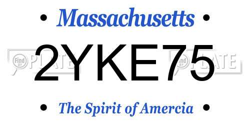 2YKE75 Massachusetts License Plate