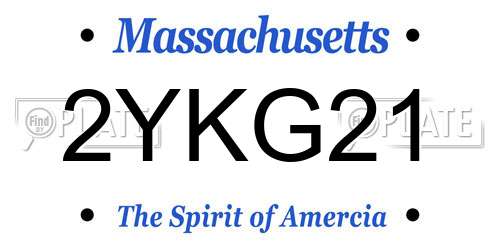 2YKG21 Massachusetts License Plate