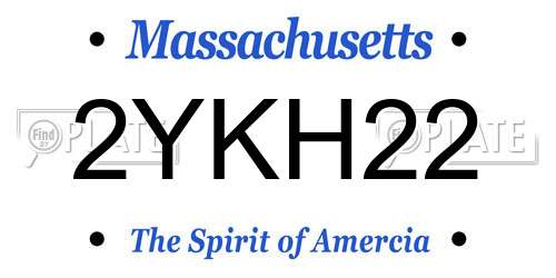 2YKH22 Massachusetts License Plate