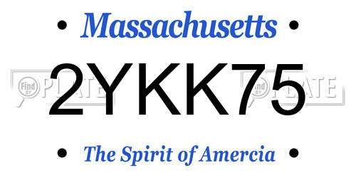 2YKK75 Massachusetts License Plate