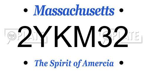 2YKM32 Massachusetts License Plate